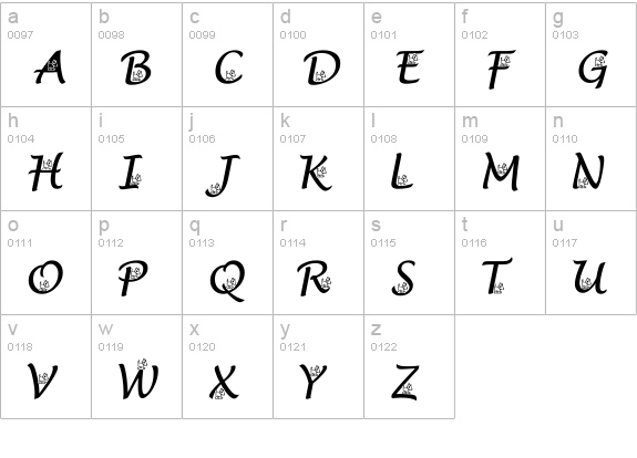 Bull Terrors lowercase a-z preview
