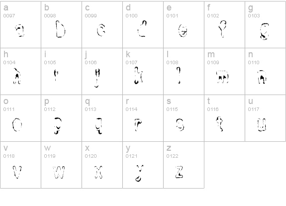 Bull-UnderInked lowercase a-z preview
