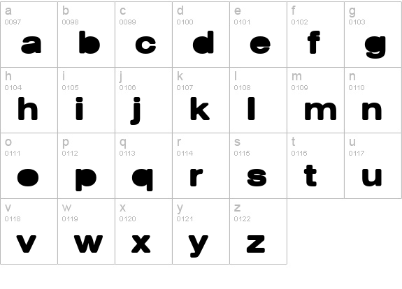 Bulldozer lowercase a-z preview