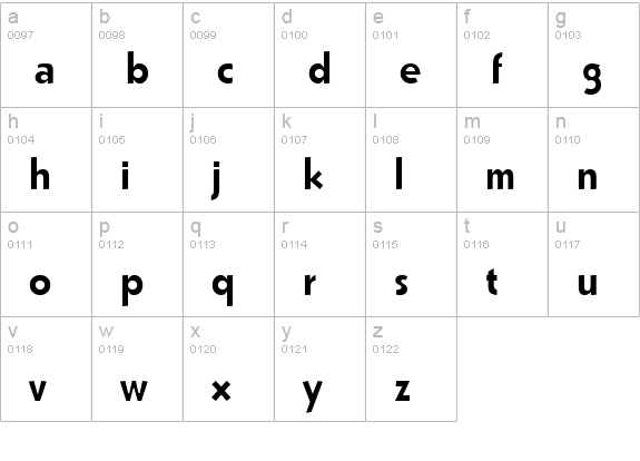 Bully Narrow Normal lowercase a-z preview
