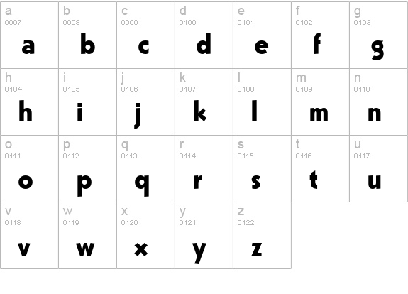 Bully Normal lowercase a-z preview