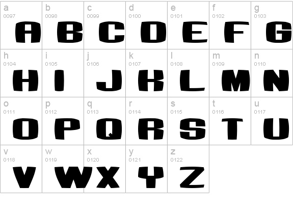 Bumbastika lowercase a-z preview