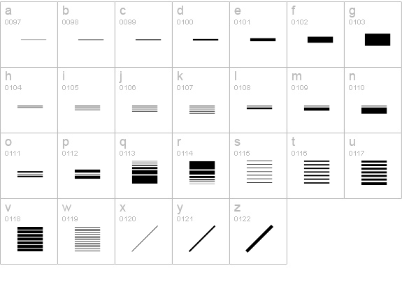 BunchOLines lowercase a-z preview