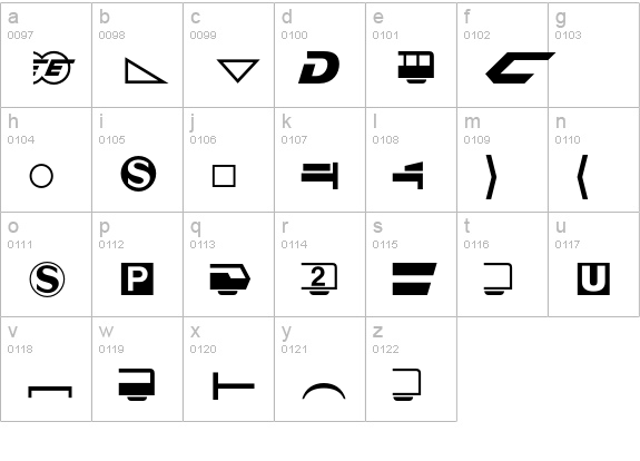 Bundesbahn Pi 2 lowercase a-z preview