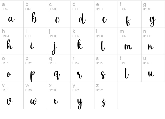 Bunny lowercase a-z preview