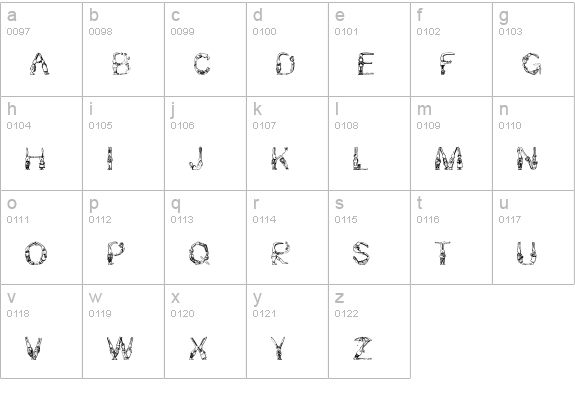 Bunny Rabbits lowercase a-z preview