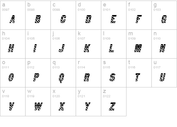 Bunting 1Condensed Italic lowercase a-z preview