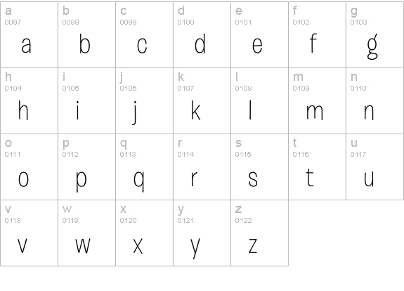 Burbank Big Regular Light lowercase a-z preview