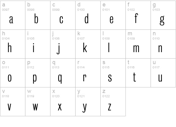 BureauGrotesque-ThreeOne lowercase a-z preview