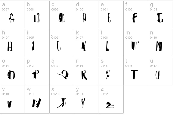 BurieDog-MountainTop lowercase a-z preview