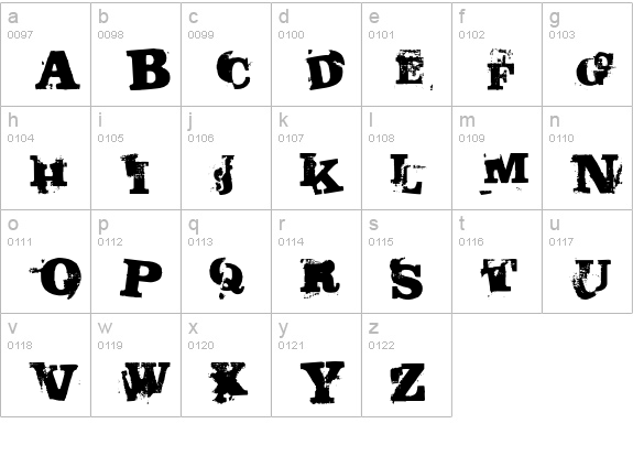 Burlap lowercase a-z preview