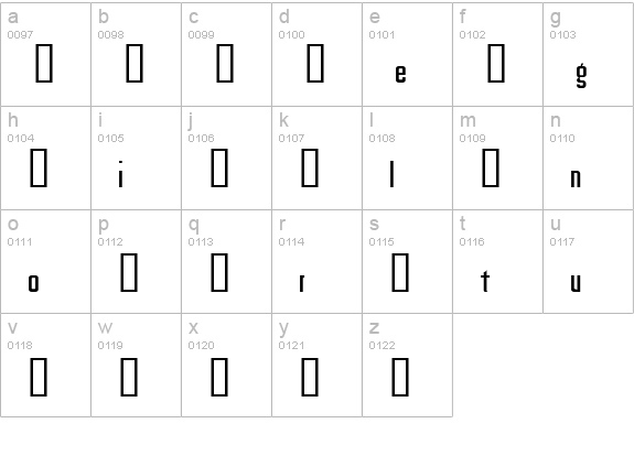 Burlington lowercase a-z preview