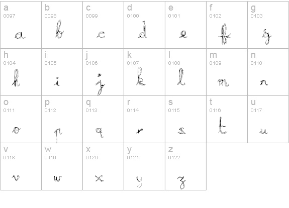 Burning Light lowercase a-z preview