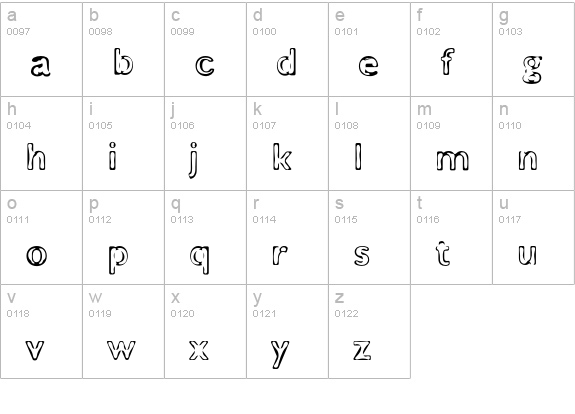 Burnout lowercase a-z preview