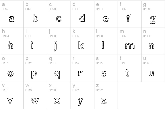 BurnoutA lowercase a-z preview