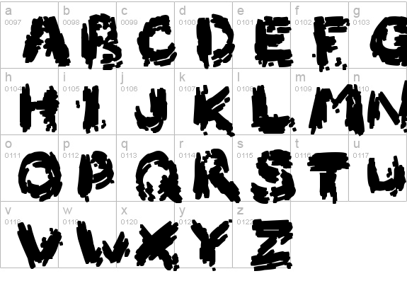 Burnt Firewood
 lowercase a-z preview