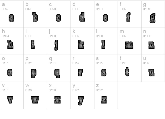 BurrisBlack lowercase a-z preview