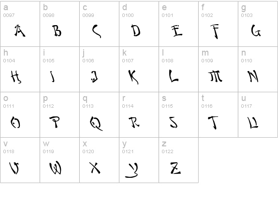 Bushido Leftalic lowercase a-z preview