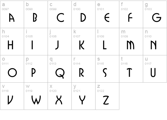 BusoramaBold lowercase a-z preview