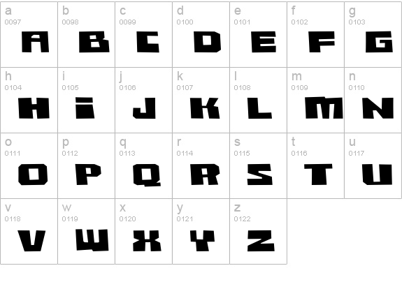 Buster-BoldExtended lowercase a-z preview