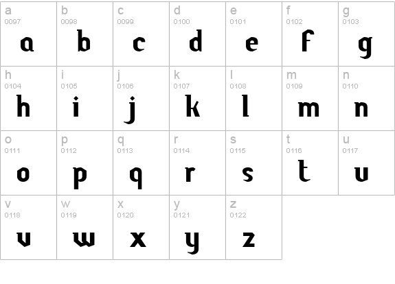 Butch lowercase a-z preview