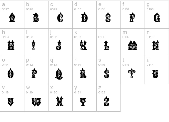 Buxotic lowercase a-z preview
