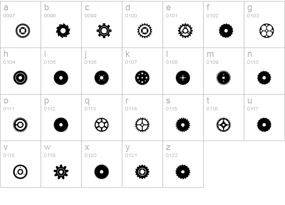 Buzzcog lowercase a-z preview
