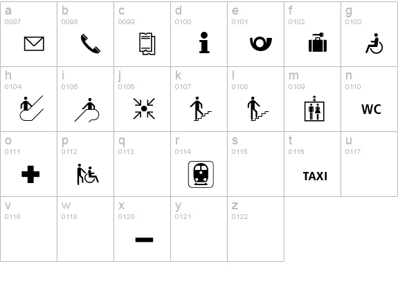 BVG-Pict lowercase a-z preview
