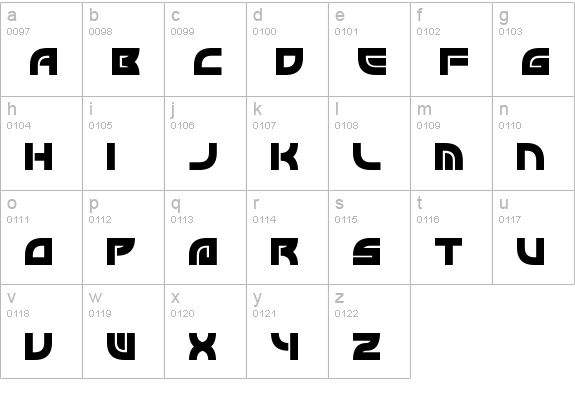 Byron lowercase a-z preview