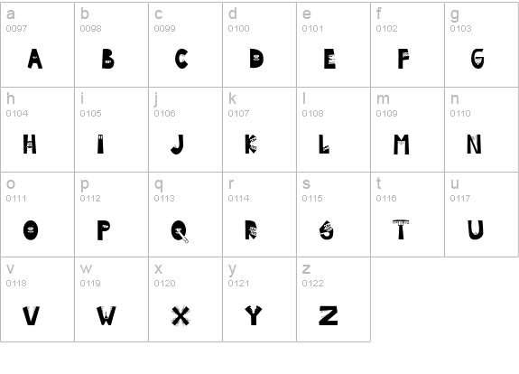 Byte Caps lowercase a-z preview