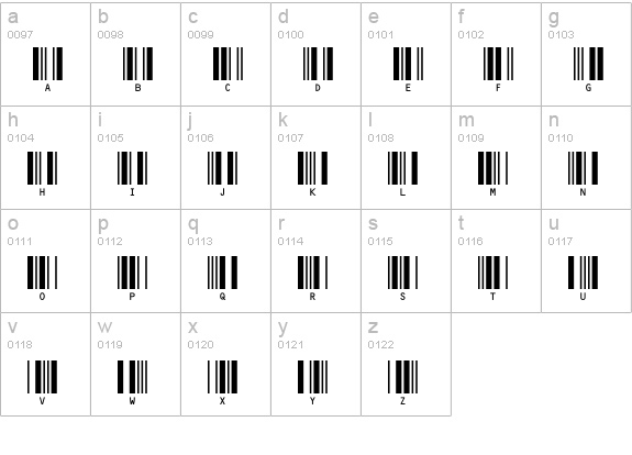 C39HrP24DlTt lowercase a-z preview