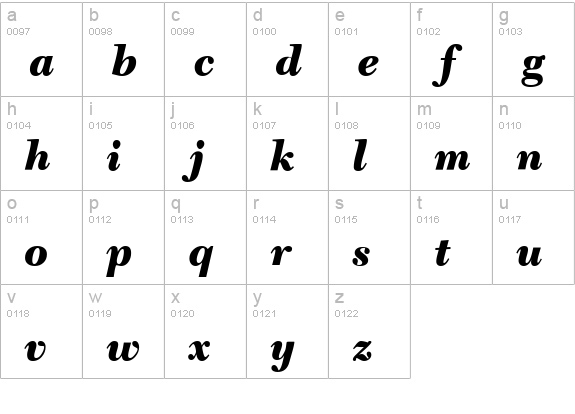 C651-Roman-Black-Italic lowercase a-z preview