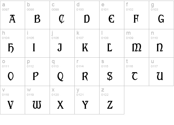 Cabaletta lowercase a-z preview