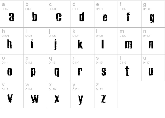 Cabeen Crappy lowercase a-z preview