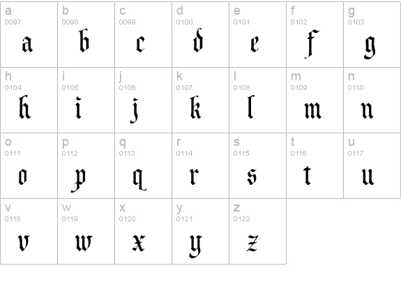 CAC Valiant lowercase a-z preview