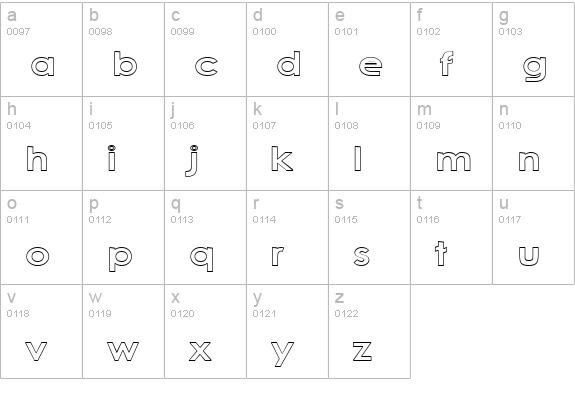 Cacophony Out Loud lowercase a-z preview