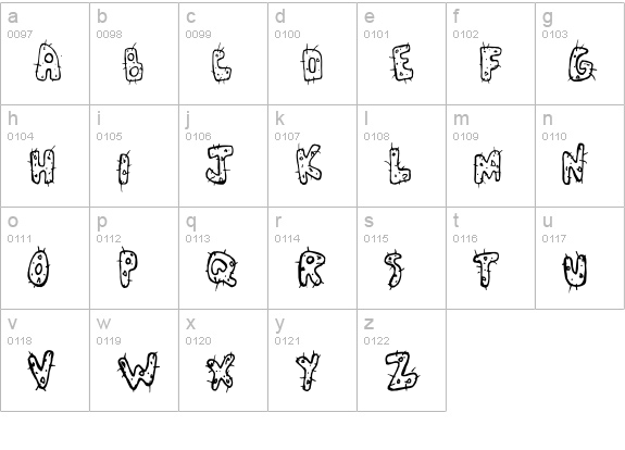 Cactus Love lowercase a-z preview