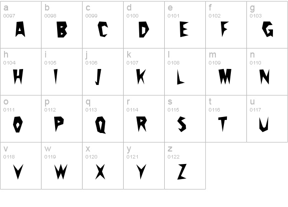 Cactus Plain lowercase a-z preview