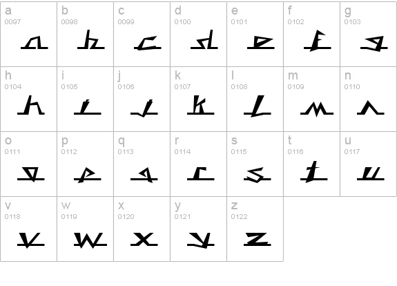 Caddy lowercase a-z preview