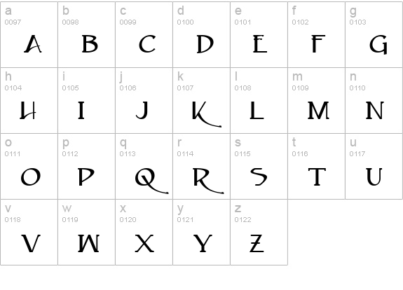 Caeldera lowercase a-z preview