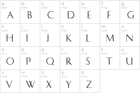 Caesar Regular lowercase a-z preview