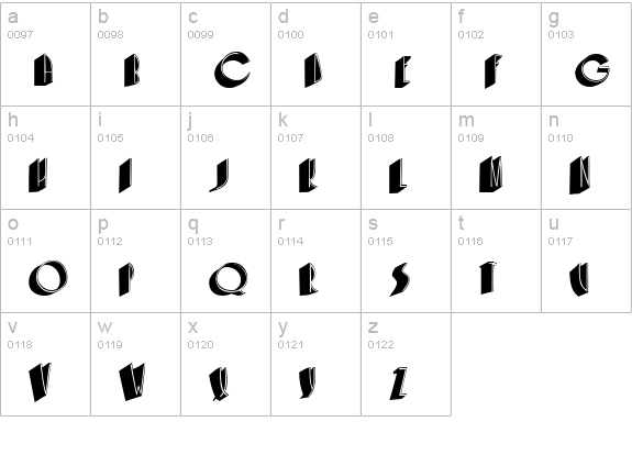 CafeNoirShadow lowercase a-z preview