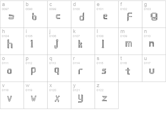 caffeen lowercase a-z preview