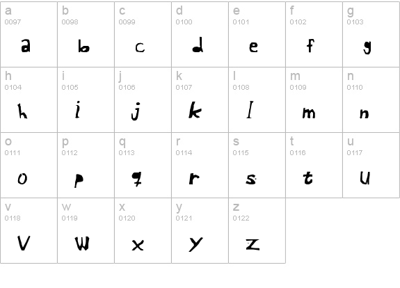 Caffeine lowercase a-z preview