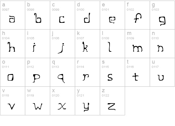 Cage Regular lowercase a-z preview