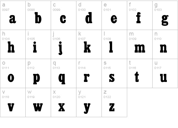 Cairo lowercase a-z preview