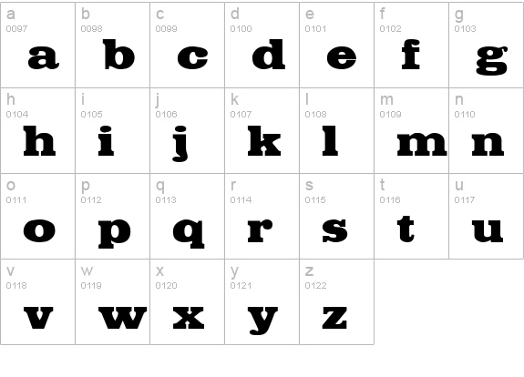 Cairo SF lowercase a-z preview