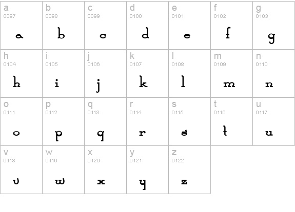 Calamity Jane NF Bold lowercase a-z preview