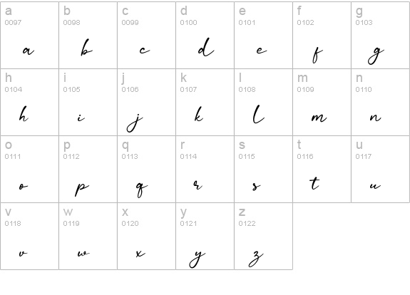 Calaya lowercase a-z preview