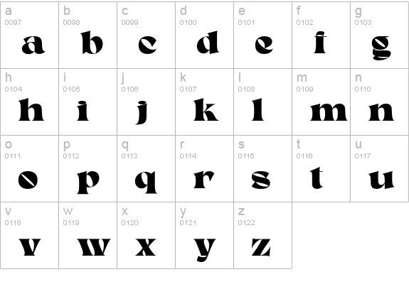 Calby lowercase a-z preview